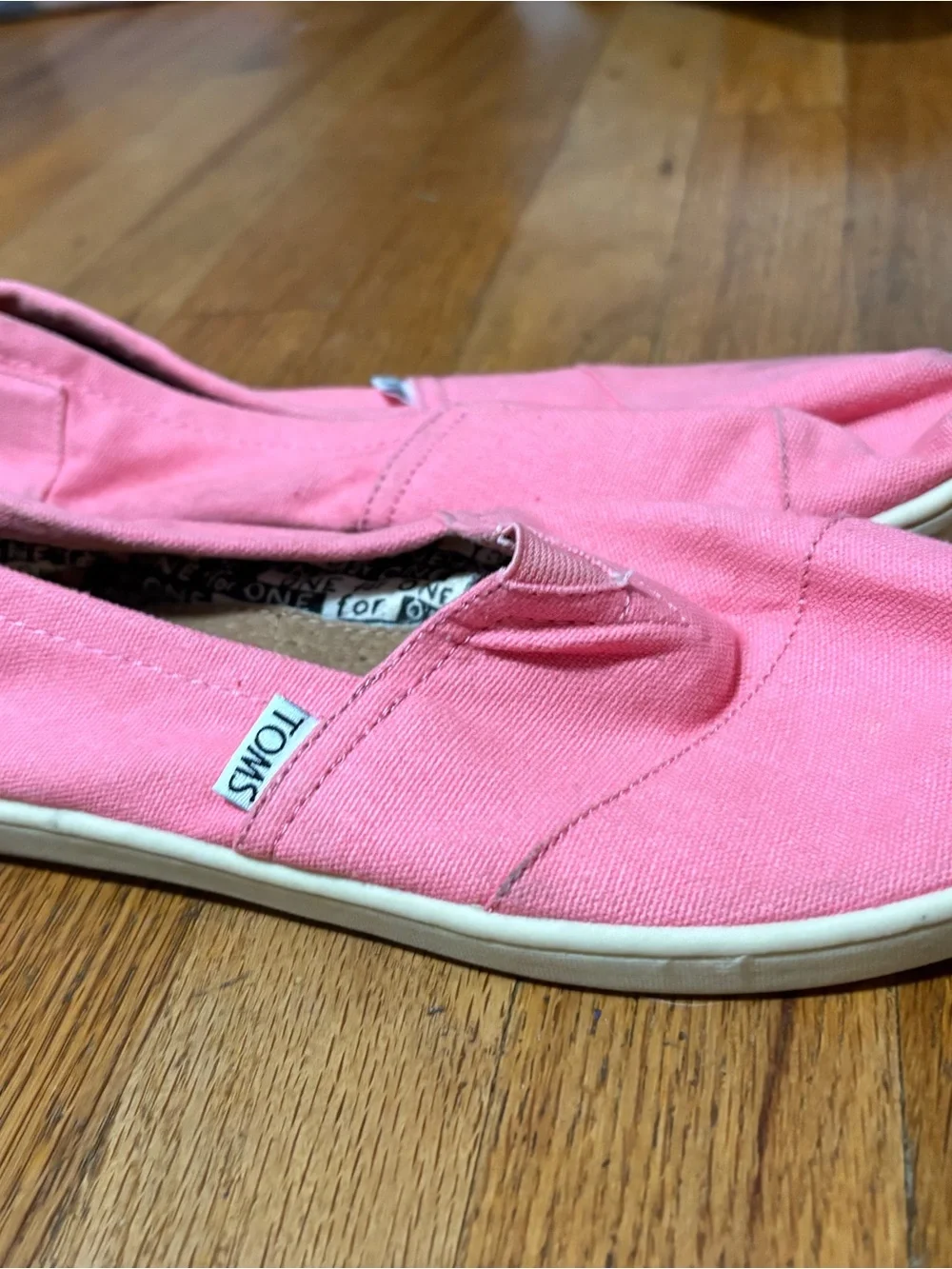 Toms Pink Canvas Slip-On Espadrilles